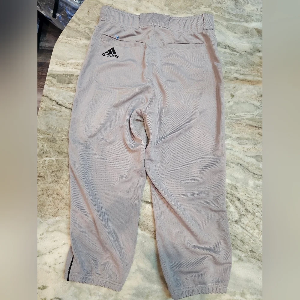 Adidas Baseball Pants Gray Black Stripe Men’s Medium Athletic Sports